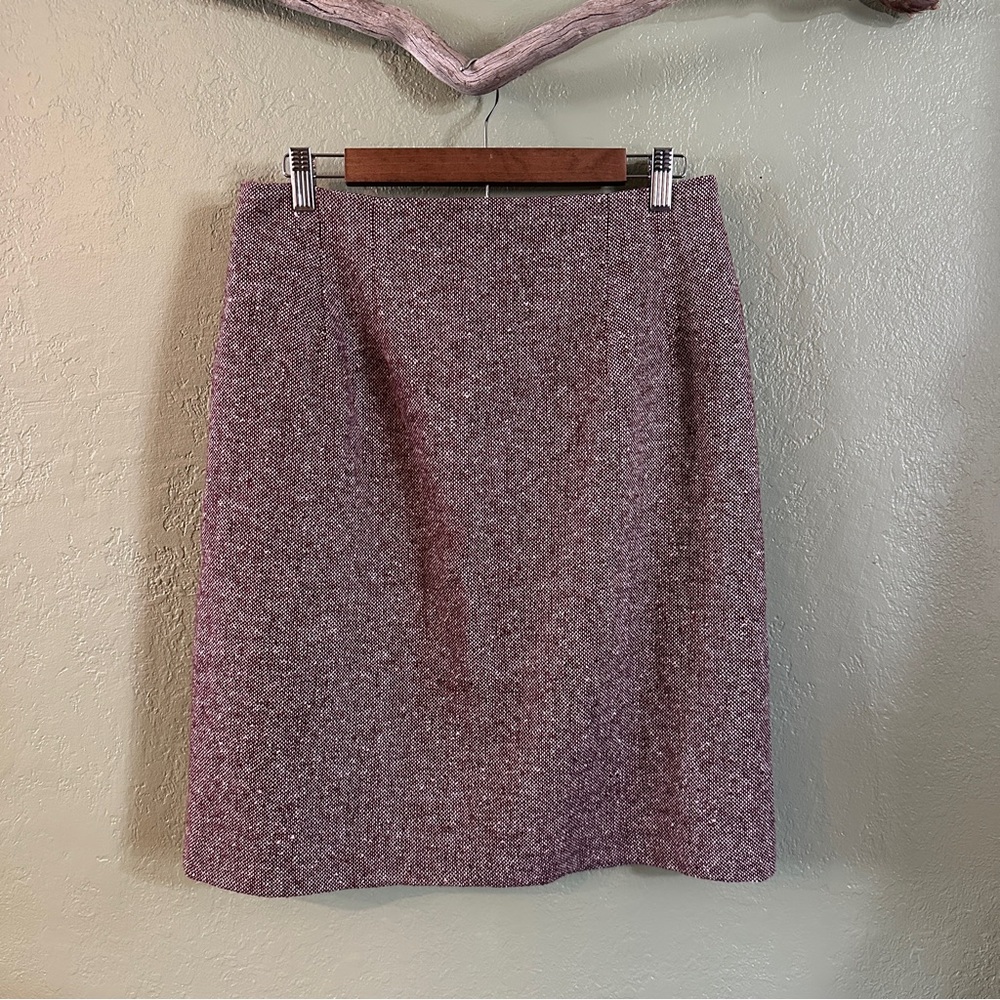 J.G. Hook - Burgundy Herringbone Skirt - Size 14